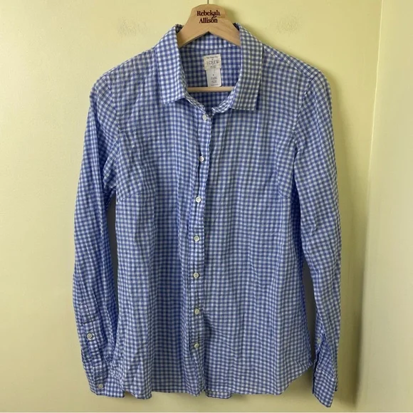 J. Crew Blue & White Button Down Long Sleeve Size Small - Picture 3 of 9